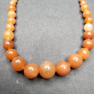 Orange Quartz Graduated Bead Necklace