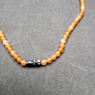 Orange Quartz Graduated Bead Necklace