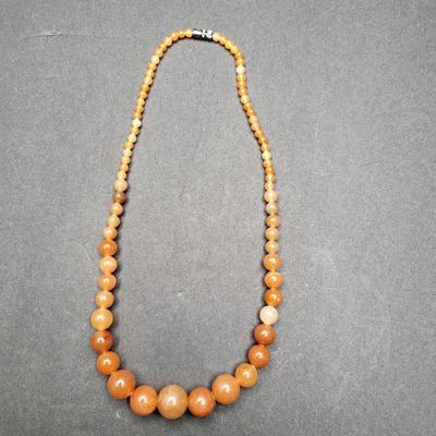 Orange Quartz Graduated Bead Necklace