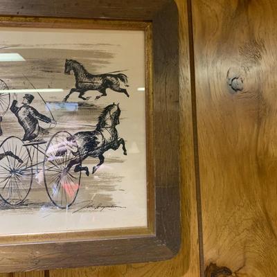 Framed horses and carriages print