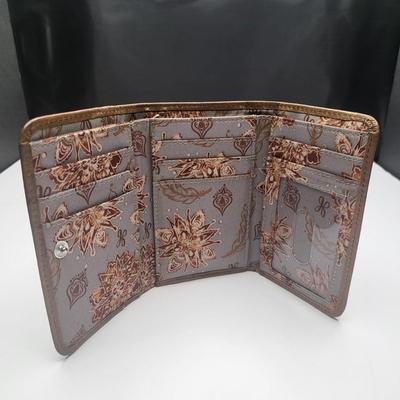 Hobo International Brown Leather Trifold Wallet