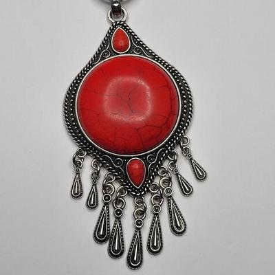 Reddish-corral Colored Stone Necklace