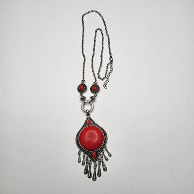 Reddish-corral Colored Stone Necklace