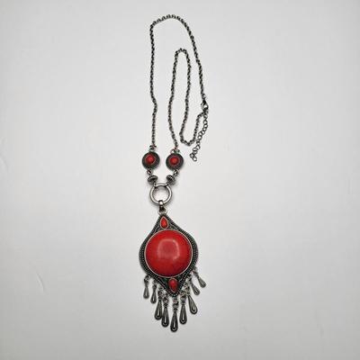 Reddish-corral Colored Stone Necklace