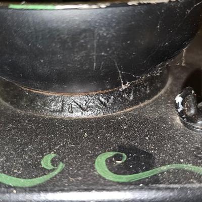 Antique coffee grinder with folk art hearts and flowers