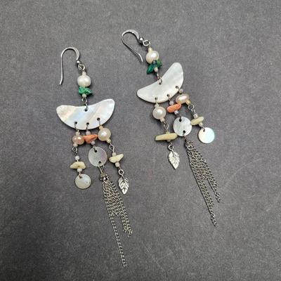 Genuine Pearl Dangle Earrings