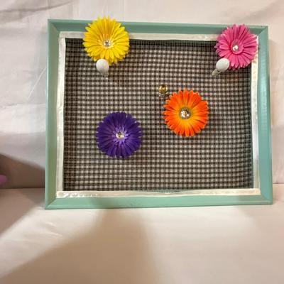 Metal Netted frame, mirror, wall pockets