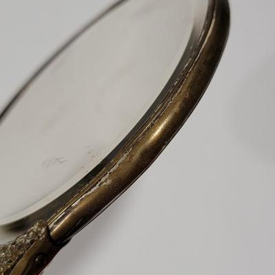 Antique hand held miror, porcelain hand painted