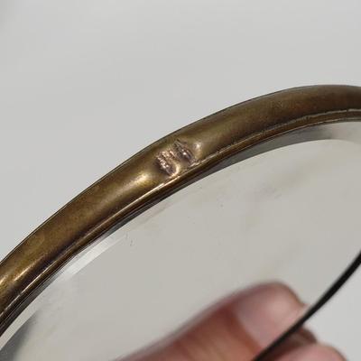 Antique hand held miror, porcelain hand painted