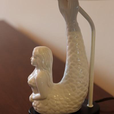 White Ceramic Mermaid Lamp