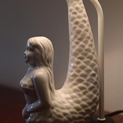 White Ceramic Mermaid Lamp