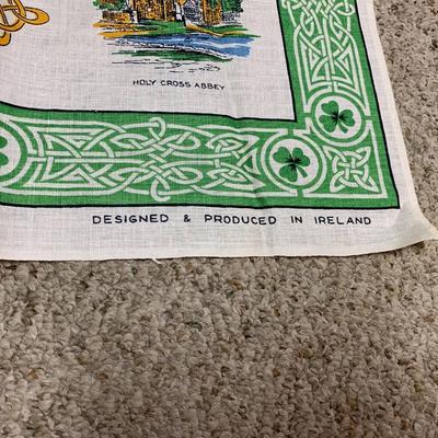 Vintage Irish LInen Castle design Dish Towel