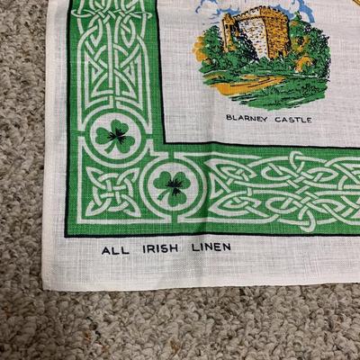 Vintage Irish LInen Castle design Dish Towel