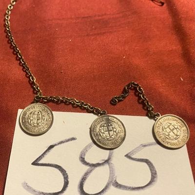 Vintage 1940 3 Pence Broken Necklace