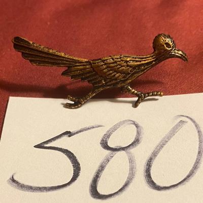 Vintage Copper Roadrunner Pin