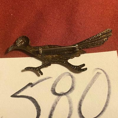 Vintage Copper Roadrunner Pin