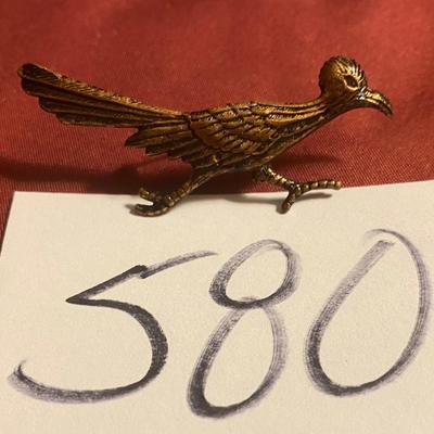 Vintage Copper Roadrunner Pin