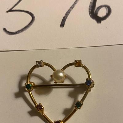 Vintage Heart Brooch