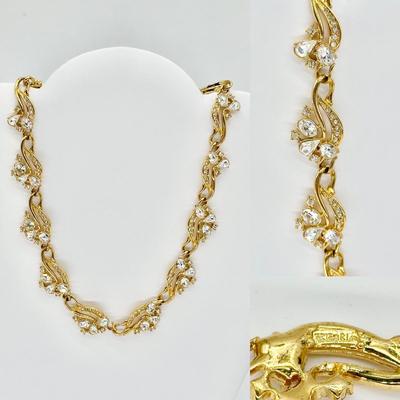 TRIFARI ~ Gold Tone & Rhinestone Necklace