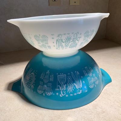 Pyrex Butterprint Amish Cinderella Mixing Bowls Nesting