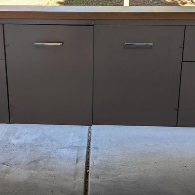 Mid Mod Metal Office Credenza