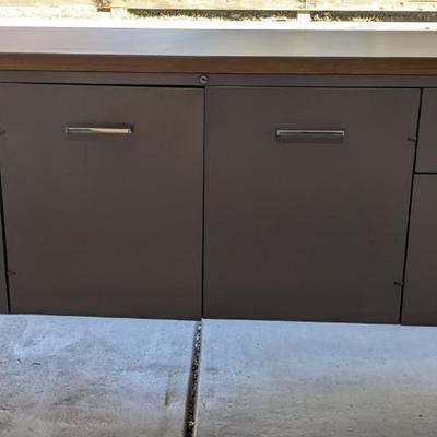 Mid Mod Metal Office Credenza