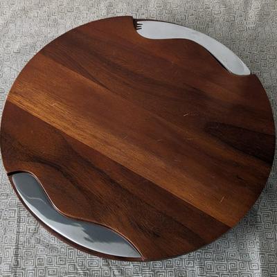 Nambe Cheese Board with Knife and Spreader