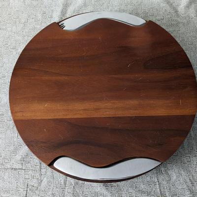 Nambe Cheese Board with Knife and Spreader