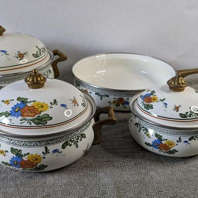Villeroy & Boch Style Floral Enamel Cookware