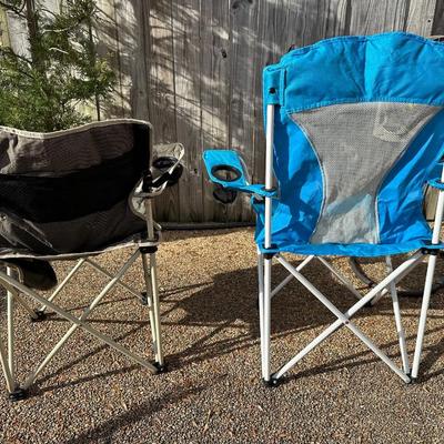Two Folding Lawn Chairs w/ Carrying Cases