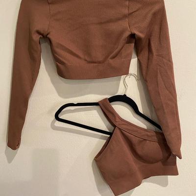 Two brown leisure tops - size small