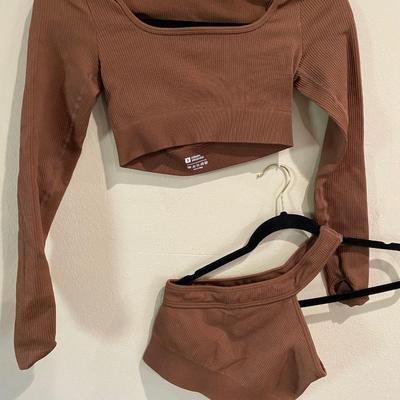 Two brown leisure tops - size small