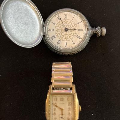 J9- Vintage Elgin watch & Westclox Pocket Watch