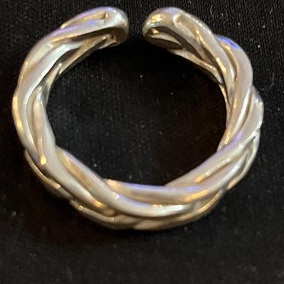 J16- 3 Silver Menâ€™s Rings (Black stone ring is sterling)