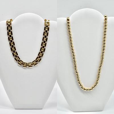 NAPIER ~ Pair (2) Gold Tone Necklaces