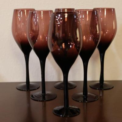 Vintage Stem Wine Glasses (6)