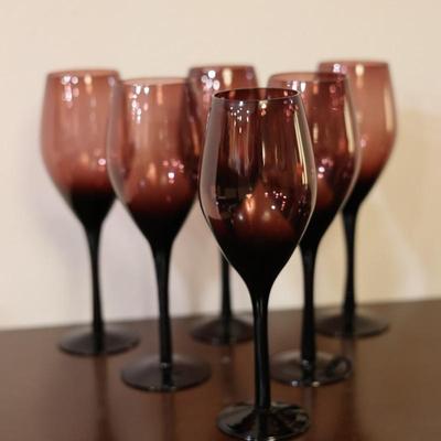 Vintage Stem Wine Glasses (6)