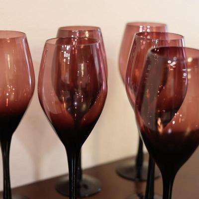 Vintage Stem Wine Glasses (6)