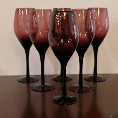 Vintage Stem Wine Glasses (6)