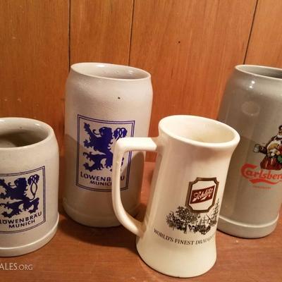 Vintage beer mugs and steins
