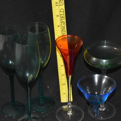 Lot of Colored Glass Ware