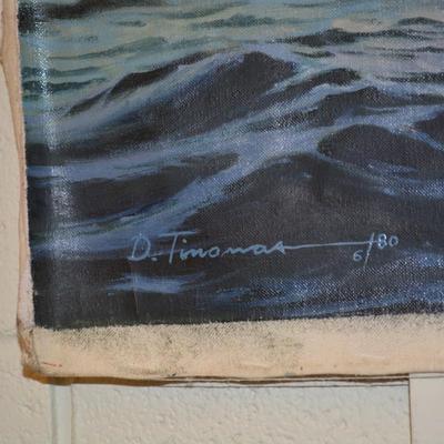 Original Art on Canvas International Yacht Racing 36.5"x25.5"