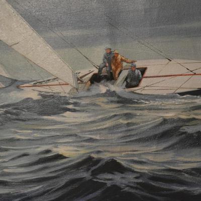 Original Art on Canvas International Yacht Racing 36.5"x25.5"