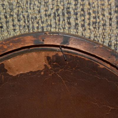 Lot of 2 Antique Boy & Girl Portraits in Antique Convex Glass Frames 21"x15"