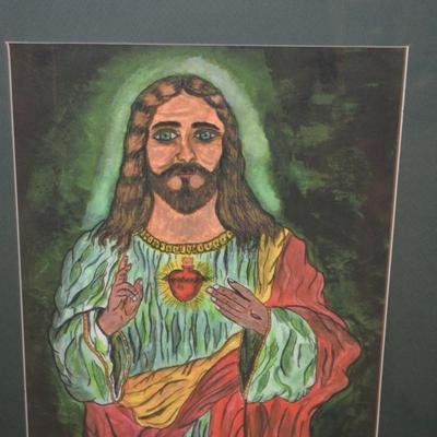 Framed & Matted Jesus Print 7/500 Signed DL CAH 20.5"x16.25"