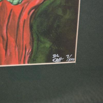 Framed & Matted Jesus Print 7/500 Signed DL CAH 20.5"x16.25"