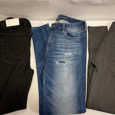 NEW American Eagle High Rise Plants, New Seven Pants, Next to New AE Jeans size 10Long
