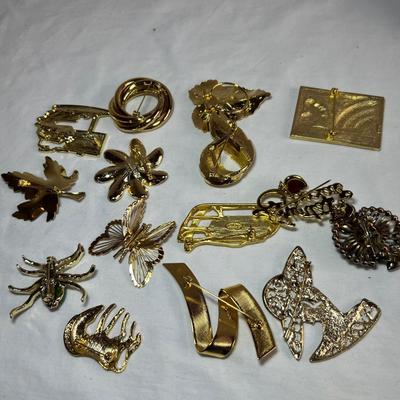 Brooches & Scarf Pins Inc. Genuine European Crystal (P-RG)