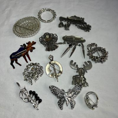 Brooches & Scarf Pins Inc. Genuine European Crystal (P-RG)