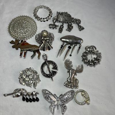 Brooches & Scarf Pins Inc. Genuine European Crystal (P-RG)